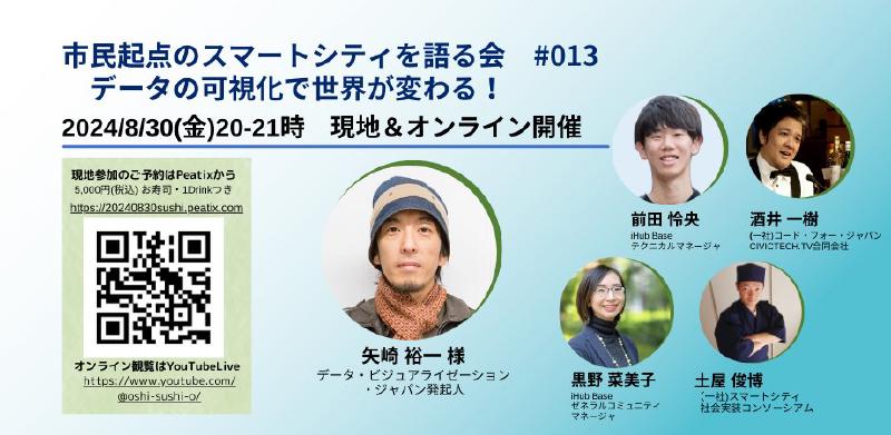 Featured image of post 市民起点のスマートシティを語る会#013～データの可視化で世界が変わる！